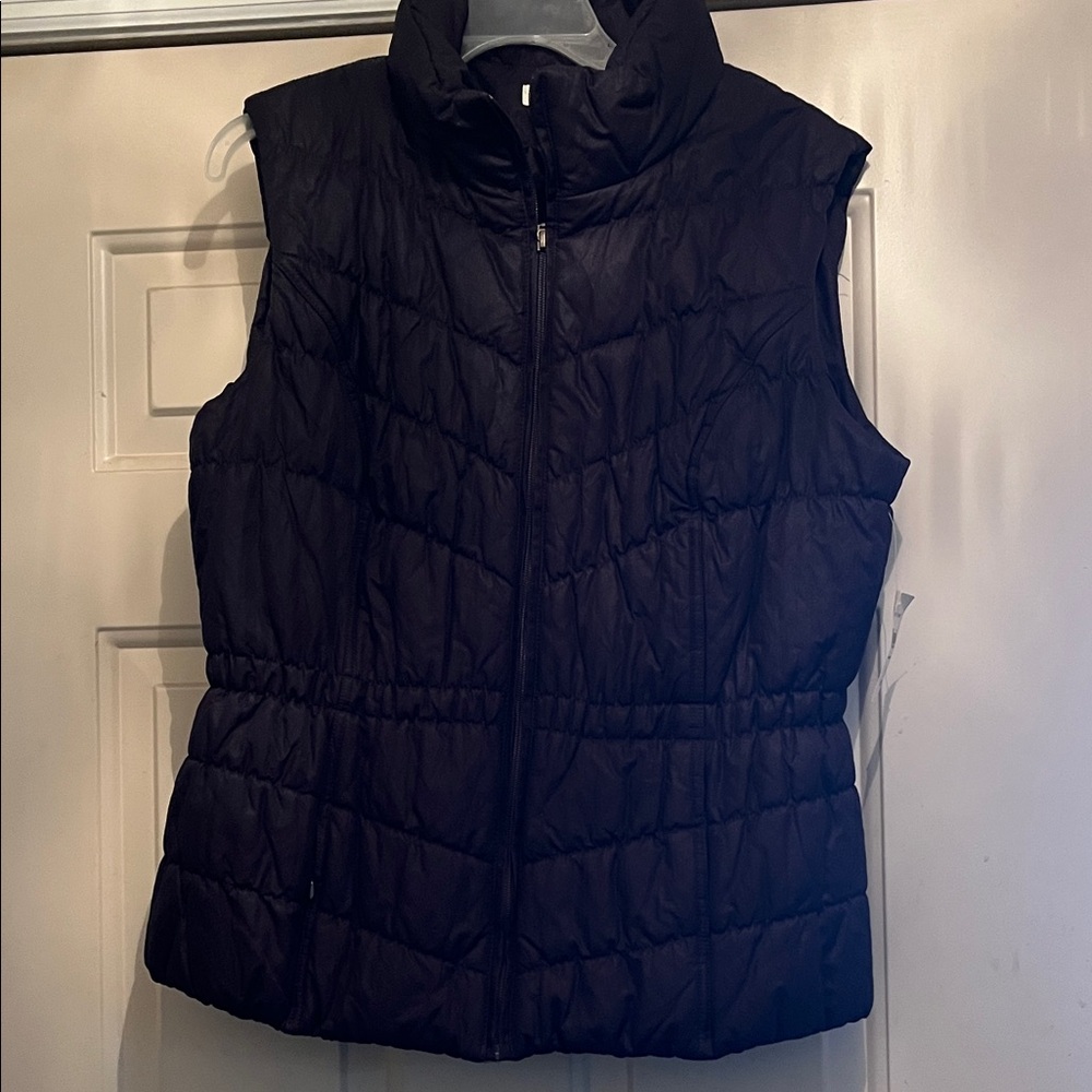 Coldwater Creek Dark Purple Shaped Quilted Vest Sz XL